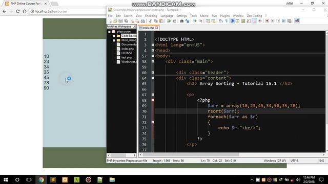 15.1 PHP Basic Fundamental Array Sorting Functions смотреть онлайн