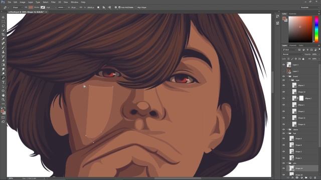 Adobe Photoshop | Vector Art | Speed Art | Cartoon Effect step by step tutorial смотреть онлайн
