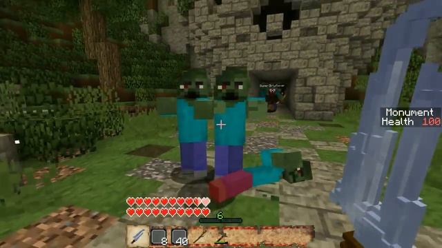 Minecraft: DEFEND THE GOLDEN STATUE!! (SURVIVE WAVES OF INSANE ZOMBIES!) Mini-Game смотреть онлайн