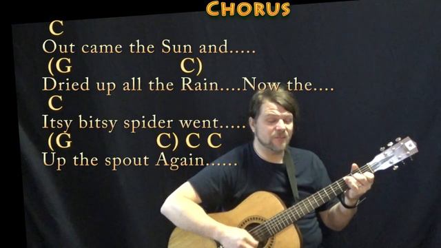 Itsy Bitsy Spider - Guitar Cover Lesson in C Major with Chords/Lyrics - Munson смотреть онлайн