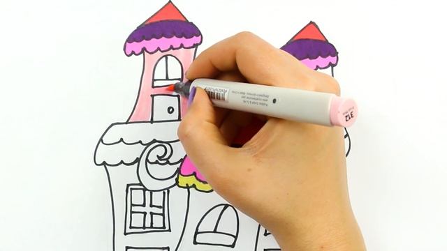 Как нарисовать замок с MiMi | Раскраски детей HD | Рисование и окраска смотреть онлайн