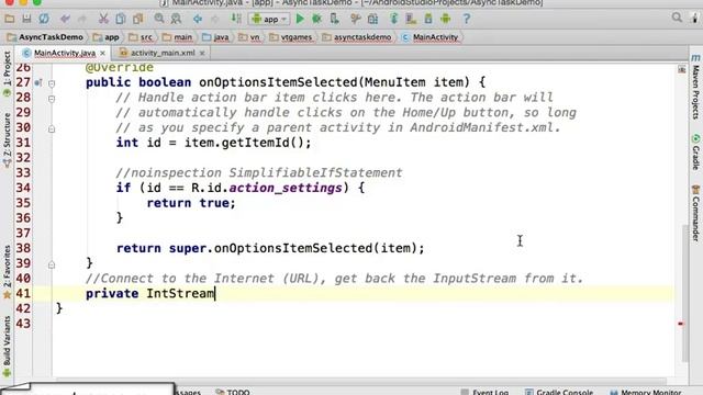 URLConnection, HttpURLConnection, AsyncTask Demo смотреть онлайн