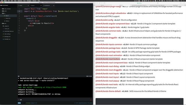 Kendo UI For React with nwb (CLI Scaffolding for React) смотреть онлайн