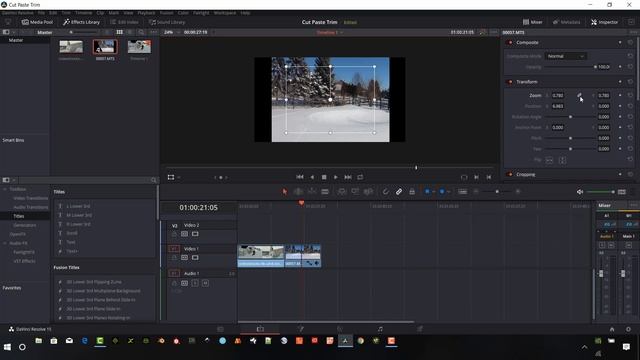 Davinci Resolve How to Crop and Use Automatic Scaling - Resizing Video смотреть онлайн
