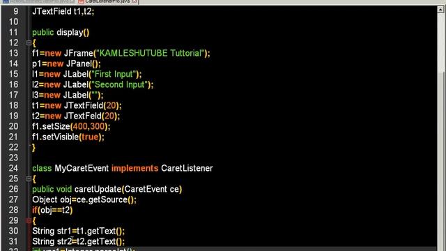 Caret Listener Interface || Event Listener || Java Swing Tutorial смотреть онлайн