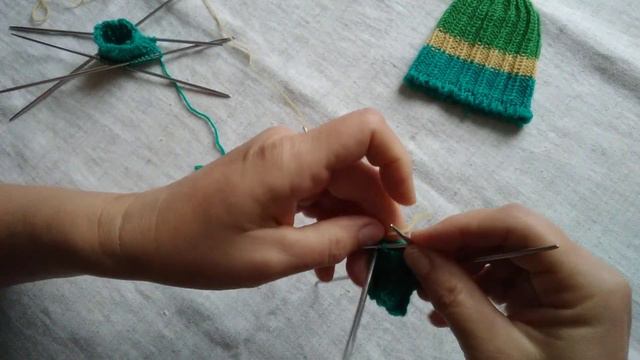 MaTusy. About knitting. Wool set for preterm baby. Процесс перехода на новый цвет. смотреть онлайн