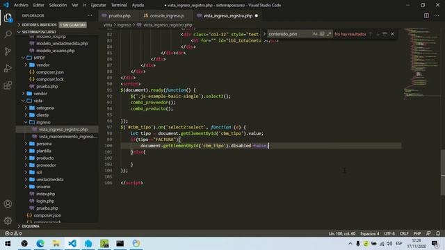 46. Creando un sistema compra y venta PHP + AJAX - Mantenimiento Ingreso Producto (Registro parte3) смотреть онлайн