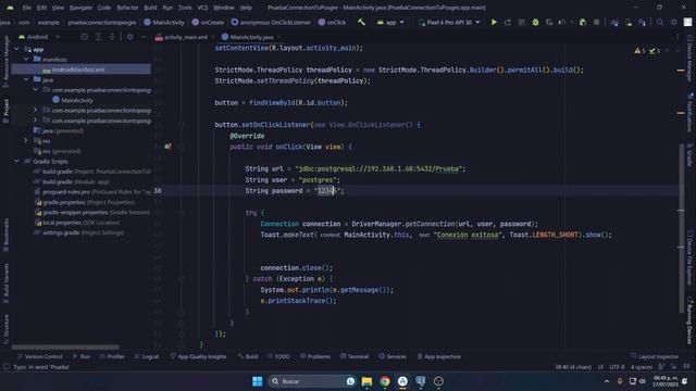 Conexión a postgreSQL desde Android Studio con java смотреть онлайн