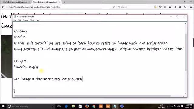 JavaScript - 5.Resizing Image смотреть онлайн