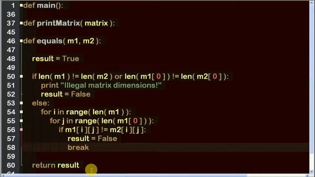 matrix compare in python ? смотреть онлайн