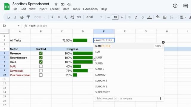 Creating Progress Bars in Google Sheets смотреть онлайн
