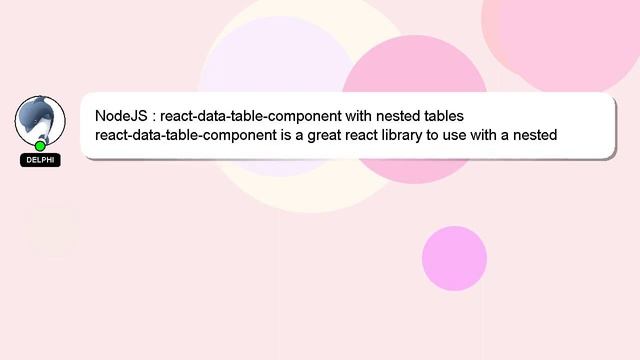 NodeJS : react-data-table-component with nested tables смотреть онлайн