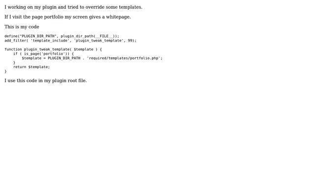 Wordpress: White page by using filter template_include смотреть онлайн