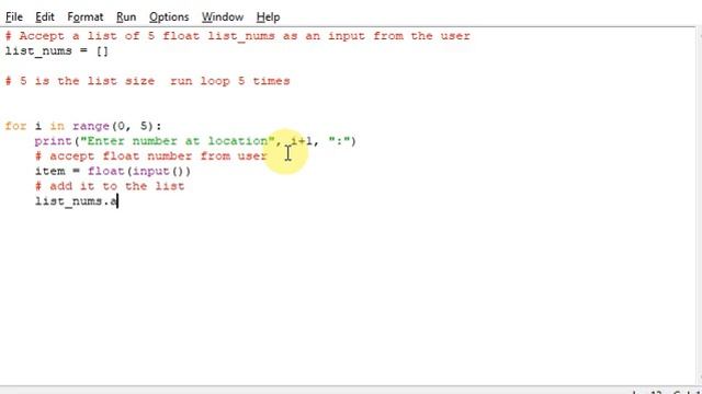 python program to Accept a list of 5 float numbers as an input from the user смотреть онлайн