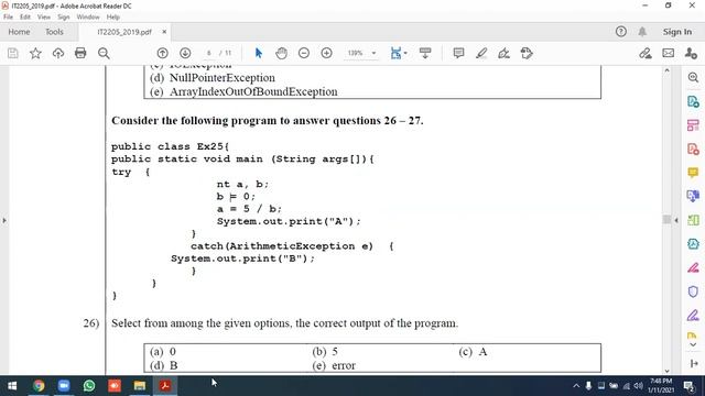 BIT SEM1 Java Past Paper 2019 смотреть онлайн