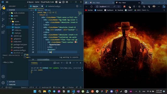 OPPENHEIMER Landing Page Clone with React and Tailwind CSS!! смотреть онлайн