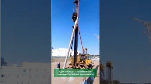 Забивка 13-метровых свай СП-49