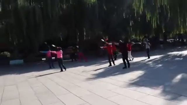 Цигун в парке. Поездка Ольги в Китай.