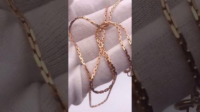 Золотая цепь 585 пробы, якорное плетение. смотреть онлайн