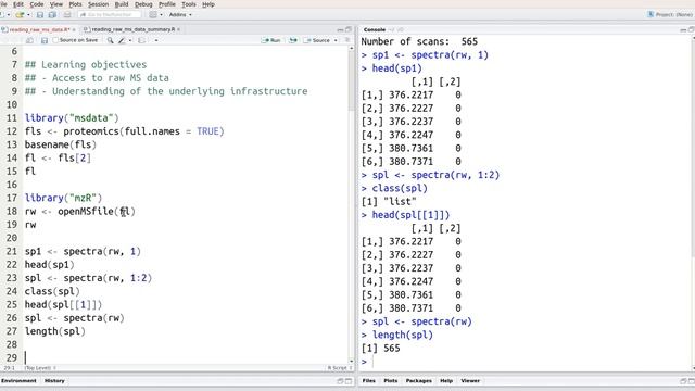 Reading raw mass spectrometry data in R смотреть онлайн