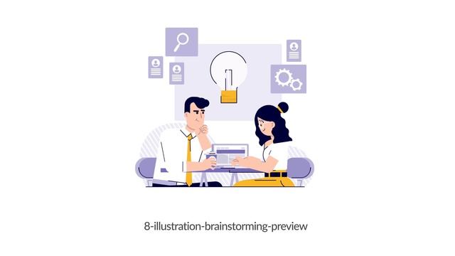 Animated Brainstorming Lottie Illustration смотреть онлайн