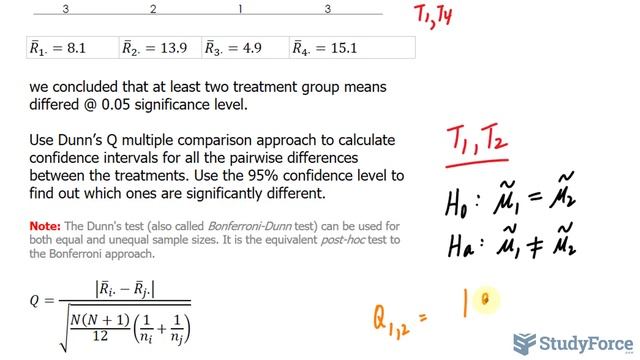 Dunn's "Q" Test (Post-Hoc Test for Non-Parametric Data) смотреть онлайн