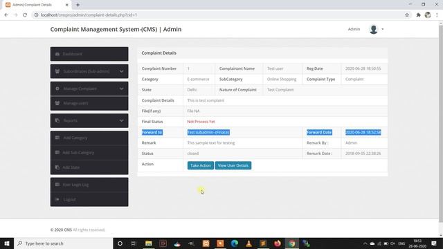 Complaint Management System Pro version using PHP and MySQL смотреть онлайн