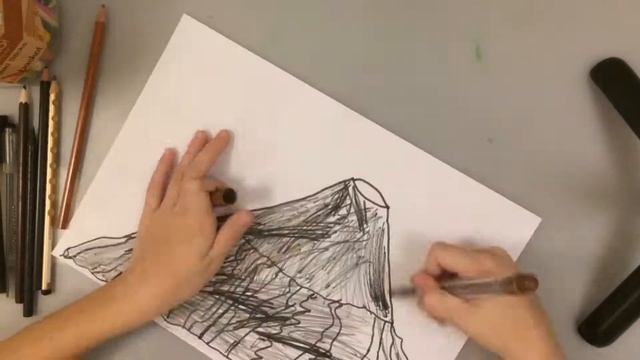 Как рисовать вулкан - How to draw a volcano смотреть онлайн