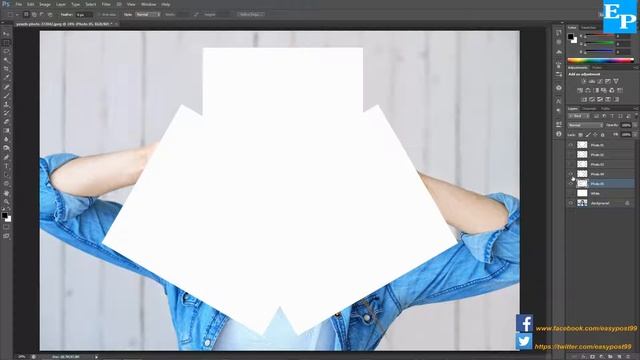 How to Make a Photo Collage in Photoshop : Create Clipping Mask Method смотреть онлайн
