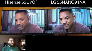 Сравнение Qled vs Nanocell Hisense 55U7QF vs LG 55NANO91NA
