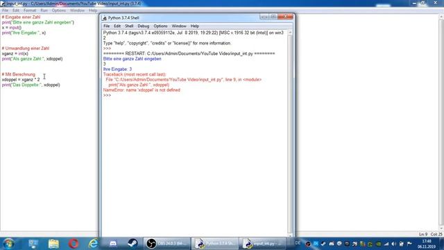 Eingabe von Zeichenketten Python Programmierung #2 смотреть онлайн