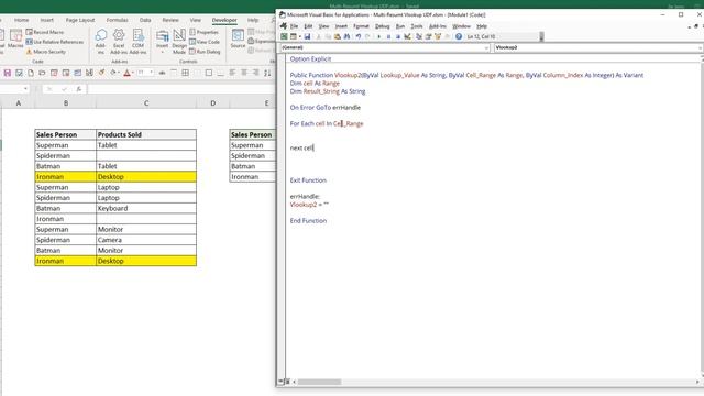 Create a lookup function using VBA to extract multiple matched values | Excel VBA Tutorial смотреть онлайн