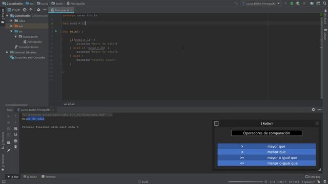 Condición if-else y operadores en Kotlin смотреть онлайн