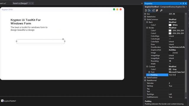 The Free Ultimate UI Design Tool krypton UI toolkit for Windows Forms смотреть онлайн