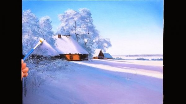 Acrylic Landscape Painting - Magical Winter / Easy Art / Drawing Lessons / Satisfying Relaxing.