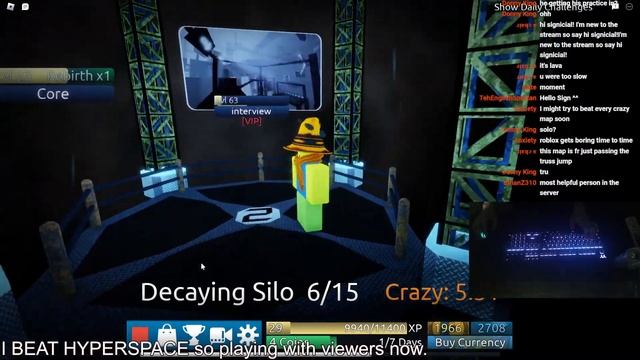 Attempt to beat Hyperspace (Part 2) - Roblox Flood Escape 2 [LIVE] смотреть онлайн