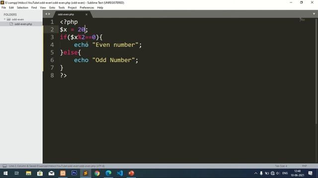 How to print (echo) Odd and Even number in php смотреть онлайн