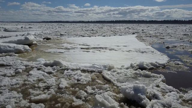 Усинск 2017.Ледоход на Усе.