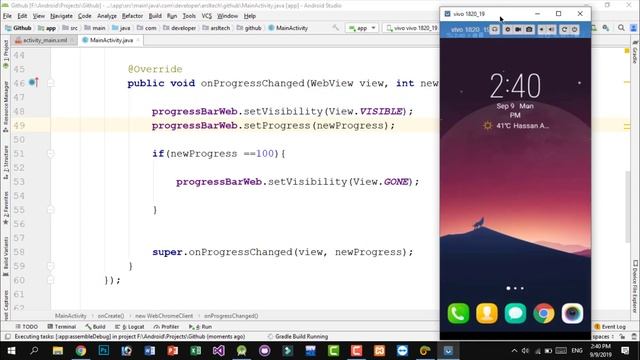 How to Convert Website into Android App Part 2 | Adding Progress Bar below Toolbar & Progress Dialo смотреть онлайн