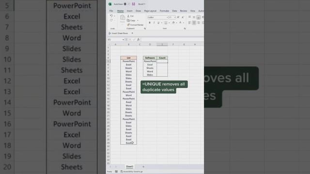 How to Count Unique data in excel #exceltricks #excelshortcuts #excel смотреть онлайн
