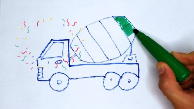 Раскрашиваем и рисуем бетономешалку - Draw automixer смотреть онлайн