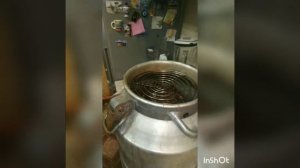 Коптим бобра в самодельной коптилка из молочного бидона на газовой плитке в квартире