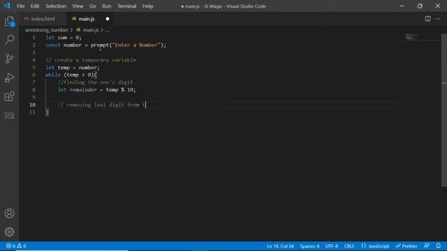 Armstrong Number using Javascript смотреть онлайн