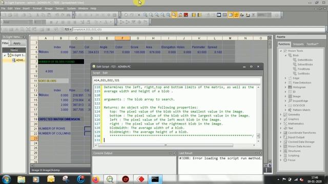 Cognex Insight Explorer Spreadsheet -    Scripting