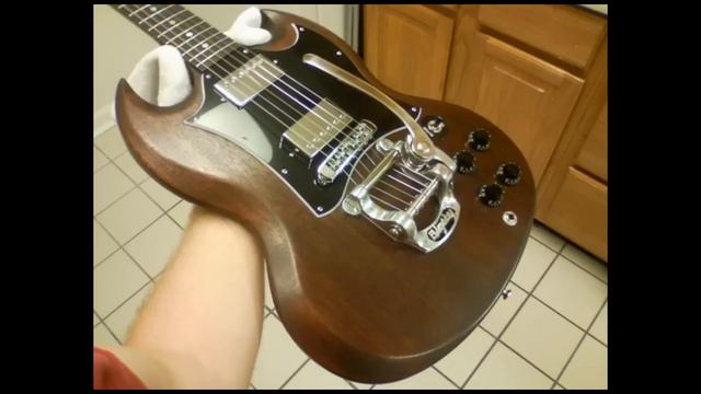 Modded Gibson SG Special Faded Brown With Bigsby смотреть онлайн