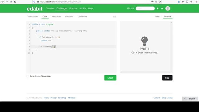 Edabit Easy C# Programming Challenges #4: Remove the First and Last Characters смотреть онлайн