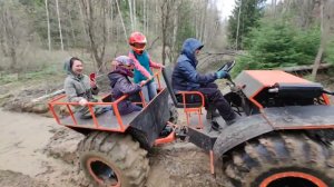 Первый выезд и испытания проходимости новой игрушки. Вездеход Тайга 4х4 и квадроциклы.