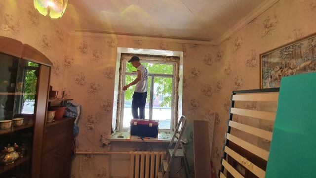 Замена Старого Окна на Пластиковые с откосами в Нур-Султане