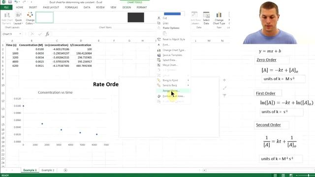 Finding rate constants and order with excel 2013 - Real Chemistry смотреть онлайн