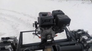 самодельный гусеничный трактор  на полную колею моста